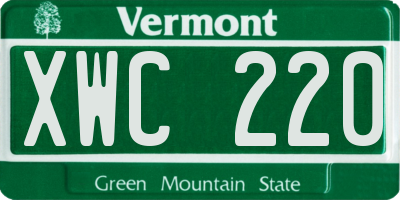 VT license plate XWC220