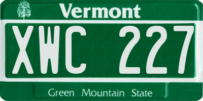 VT license plate XWC227
