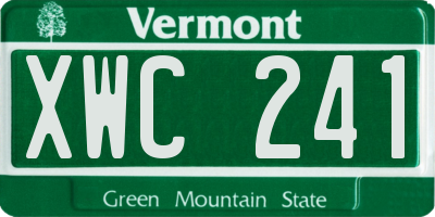 VT license plate XWC241