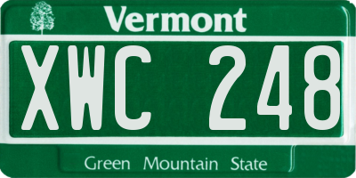 VT license plate XWC248