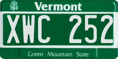VT license plate XWC252