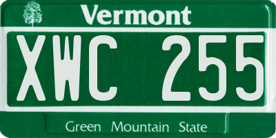 VT license plate XWC255