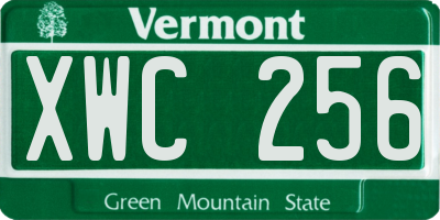 VT license plate XWC256