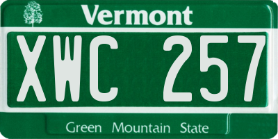 VT license plate XWC257