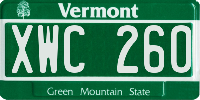 VT license plate XWC260
