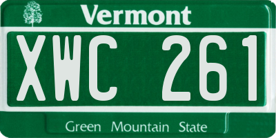 VT license plate XWC261