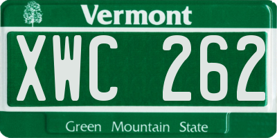 VT license plate XWC262