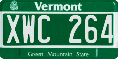 VT license plate XWC264