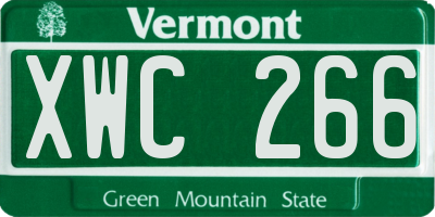 VT license plate XWC266