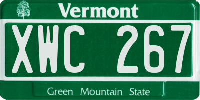VT license plate XWC267