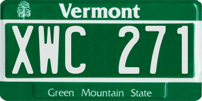 VT license plate XWC271