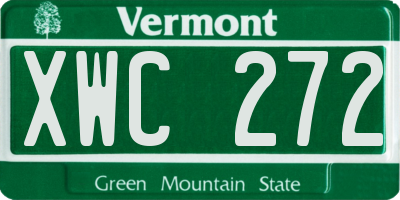 VT license plate XWC272