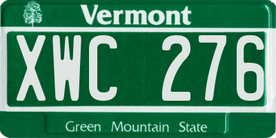 VT license plate XWC276
