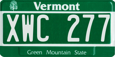 VT license plate XWC277