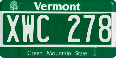 VT license plate XWC278