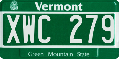 VT license plate XWC279