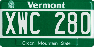 VT license plate XWC280