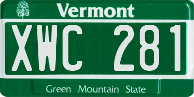 VT license plate XWC281