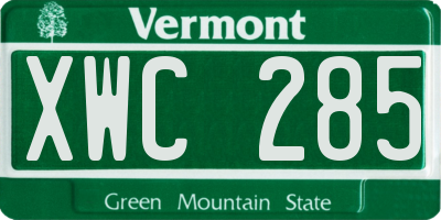 VT license plate XWC285