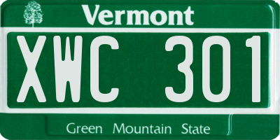 VT license plate XWC301