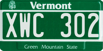 VT license plate XWC302