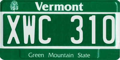 VT license plate XWC310
