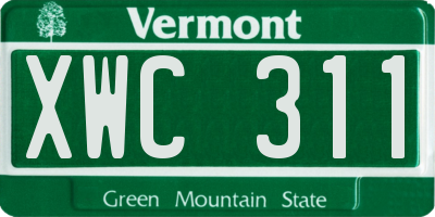 VT license plate XWC311