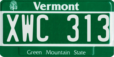 VT license plate XWC313