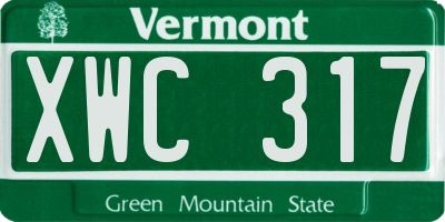 VT license plate XWC317