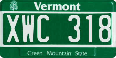 VT license plate XWC318