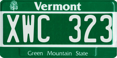VT license plate XWC323