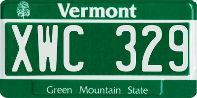 VT license plate XWC329
