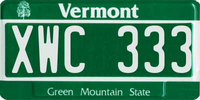VT license plate XWC333