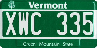VT license plate XWC335
