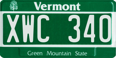 VT license plate XWC340