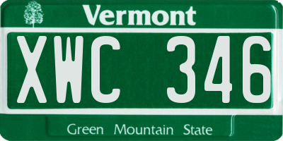VT license plate XWC346