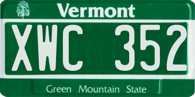 VT license plate XWC352