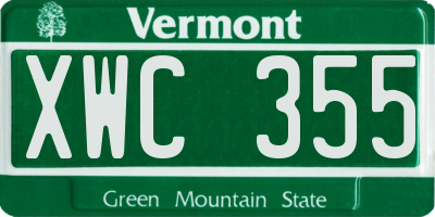 VT license plate XWC355