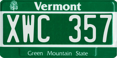 VT license plate XWC357