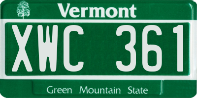 VT license plate XWC361