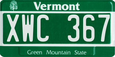 VT license plate XWC367