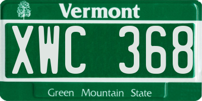 VT license plate XWC368