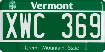 VT license plate XWC369
