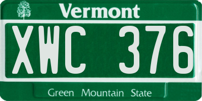 VT license plate XWC376