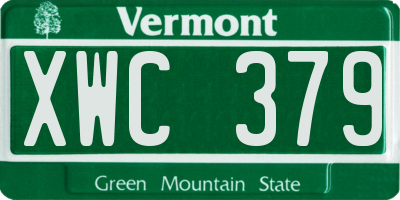VT license plate XWC379