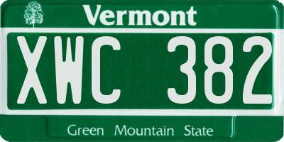 VT license plate XWC382