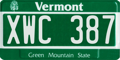 VT license plate XWC387