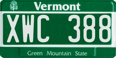 VT license plate XWC388