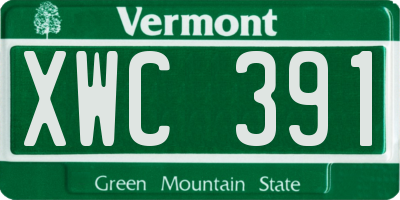 VT license plate XWC391