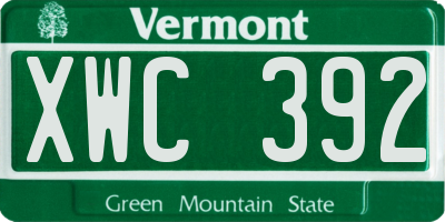 VT license plate XWC392